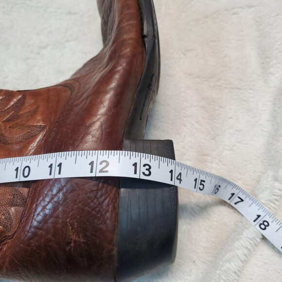 Ariat Tan Cowboy Leather Heel Boot Men 9 EE Western Country Stitched Rodeo Ranch - Picture 14 of 15